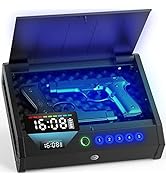 HOLEWOR Gun Safe, Biometric Gun Safes for Pistols with LCD Display of Time Battery, Fingerprint Q...