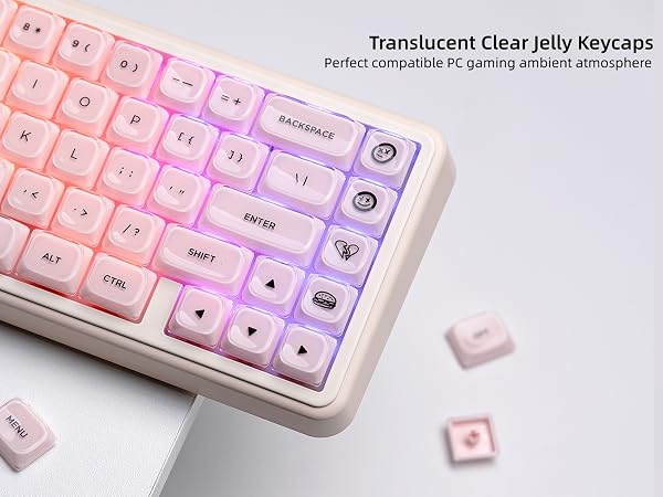 Jelly Low Profile Keycaps Shine Through Keycaps