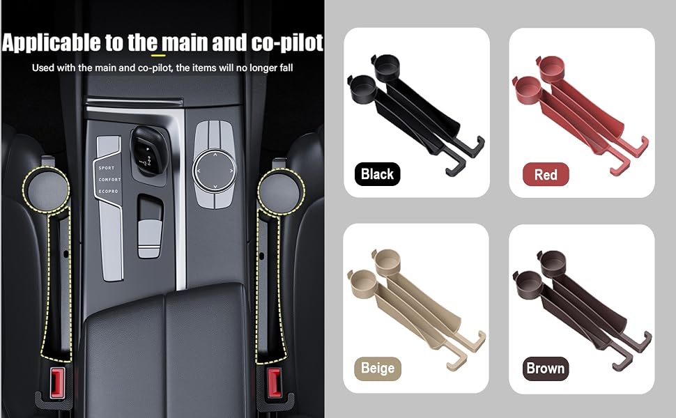 universal car seat gap filler strip-anti-drop pad with seatbelt slot