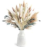 126pcs Dried Pampas Grass Decorations, Dried Flowers, Dried Bouquet in Vase, Reed Grass Bouquet f...