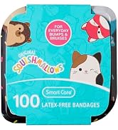 Smart Care Squishmallow Latex-Free Bandages, Assorted Bandages with Tin Case, 100CT
