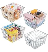 Extra Large-4 Packs Wire Storage Baskets,Wire Basket,Pantry Organization and Storage for Pantry K...