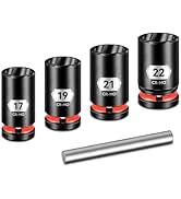 Upenjok 5-Piece 1/2" Drive Lug Nut Remover Tool Set - Bolt Extractor Socket Kit for Stripped & Da...
