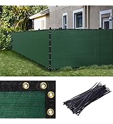 Amgo 4' x 50' Green Fence Privacy Screen, Commercial Standard Heavy Duty Windscreen with Bindings...