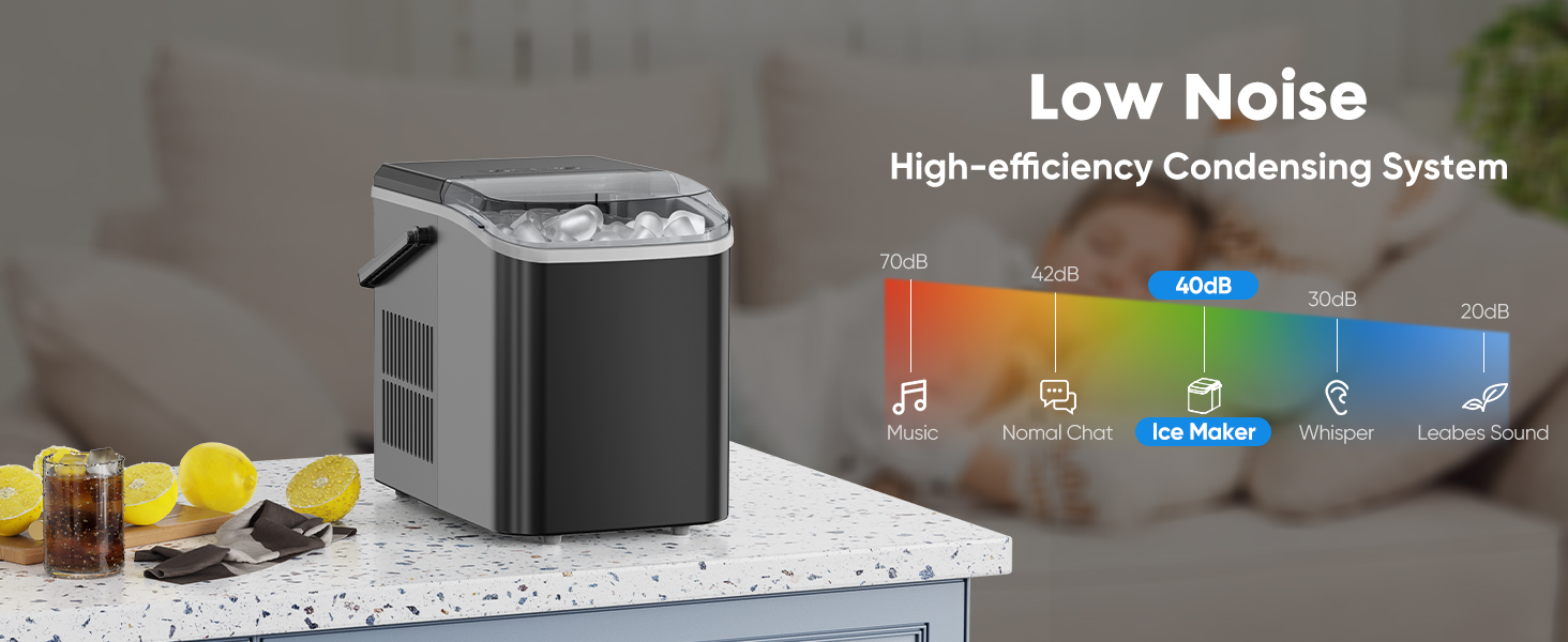Countertop Ice Maker, Portable Ice Machine Self-Cleaning