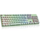 Redragon K710 Wireless Typewriter Mechanical Gaming Keyboard, Bluetooth/2.4Ghz/Wired, RGB Led Bac...