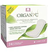 Organyc 100% Certified Organic Cotton Inside and Out Folded Panty Liner, Ultra Thin, Light Flow, ...