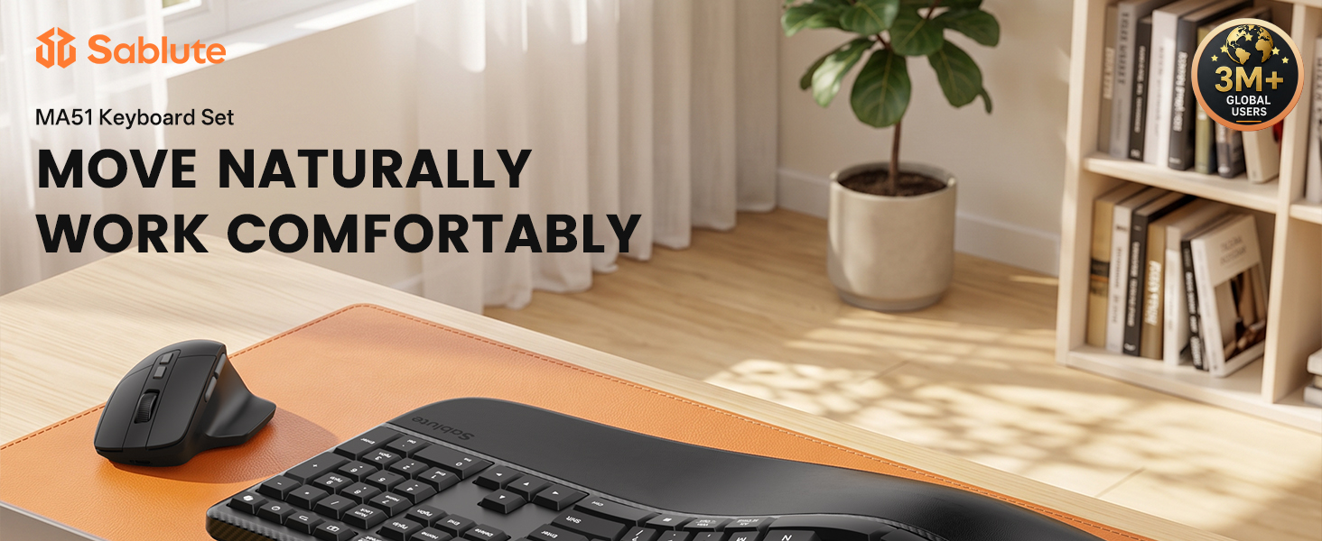 Ergonomic Keyboard and Mouse Combo
