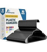 Lifemaster Plastic Clothes Hanger Set - 50 Pieces Versatile, Lightweight, Space-Saving, Non-Slip,...