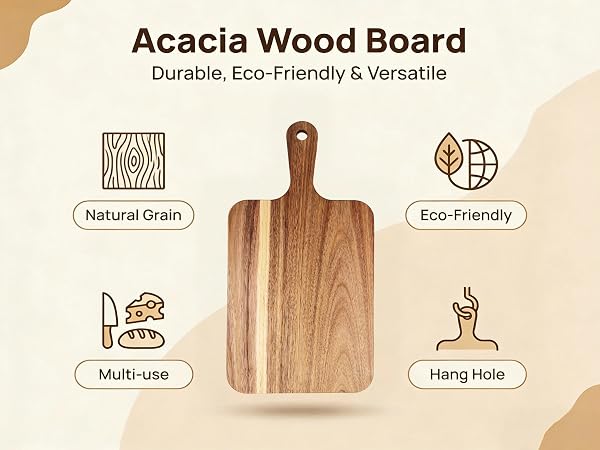 Wood Cutting Board with Handle