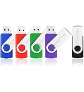 KOOTION 5 Pack 4GB USB Flash Drive 4GB Thumb Drive USB Drive 4GB Memory Stick Pen Drive(5 Colors:...