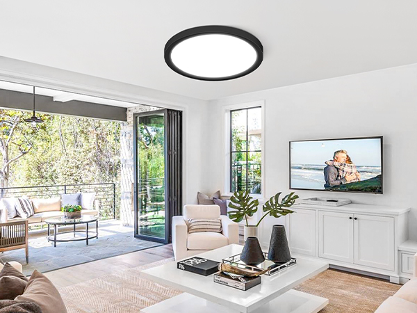 black ceiling lights