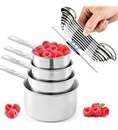 Sinnlicht 13pcs Stainless Steel Measuring Cups and Spoons Set, 8 Double-Sided Magnetic Measuring ...