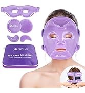 Atsuwell Cooling Ice Face Eye Mask Set for Dark Circles and Puffiness, 6 Gel Cold Packs for Face,...