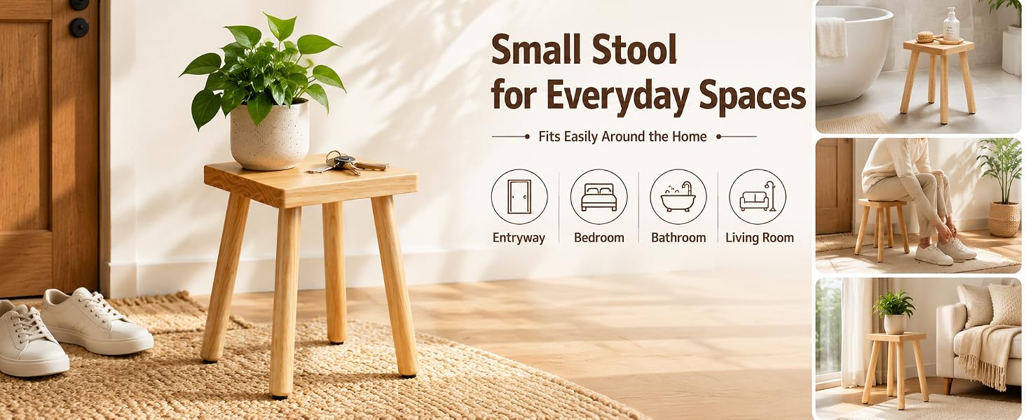 solid wooden step stool