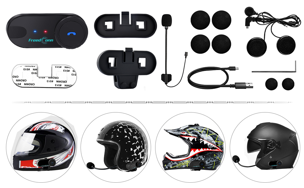 TCOM VB Motorcycle helmet bluetooth ListPack
