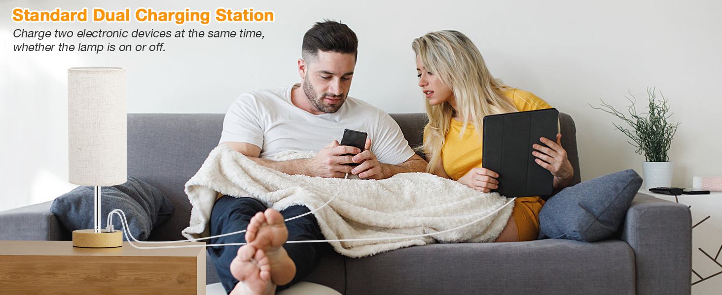 night stand lamp with charging station