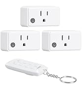 TREEWELL Mini Remote Control Outlet Plug, Wireless Remote Light Switch, 200ft RF Range No Interfe...