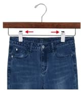 AMKUFO 20pcs Wooden Pants Hangers Solid Pants Hangers with Adjustable Clips 14 Inch Walnut Wood S...