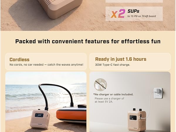 rechargeable paddle board pump