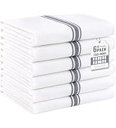 Homaxy Kitchen Towels 6 Pack, 15 x 25 Inch, 100% Ring Spun Cotton Highly Absorbent Dish Towels fo...