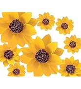Letjolt Paper Sunflower Decoration Handmade Fall Flower 8 Pcs Wedding Backdrop Paper Flowers Deco...