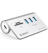 ORICO Aluminum USB 3.0 Hub with SD/TF Card Reader, 3 Port USB Hub 5Gbps with 1.64Ft USB-C Cable a...