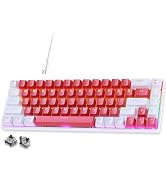 abucow 60% Wired Mechanical Keyboard – 68-Key Compact Layout, Full Anti-Ghosting, Brown Switch Sw...