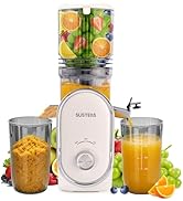 SUSTEAS Cold Press Juicer, 5.3" Feed Chute Slow Masticating Machines with 300W, Fit Whole Fruits ...