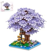 QISHOUTING Cherry Blossom Tree Building Set, 1113PCS, Flowers Bonsai Tree Mini Blocks Kit for Adu...