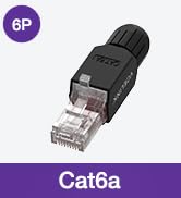 VCELINK Cat6A Tool-Free RJ45 Connector 6-Pack, Gold-Plated, UTP 23-26AWG