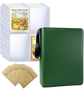 Zippered Seed Organizer Binder with 20 Pcs Seed Envelopes & 30 Pack Sheet | Clear Sheet, Large ca...
