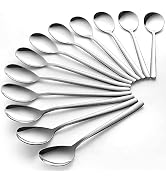 AYFDISHS Korean Spoons, 12 Pieces Stainless Steel, 8 Inch Long Handles