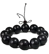 vv8oo Black Sandalwood Bracelet Polished Round Stretch Elastic Hand String for Yoga Meditation