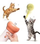 Xilboo Cat Fetch Toy Launcher with Fuzzy Ball & Electric Retractable Rope | Interactive hunting t...