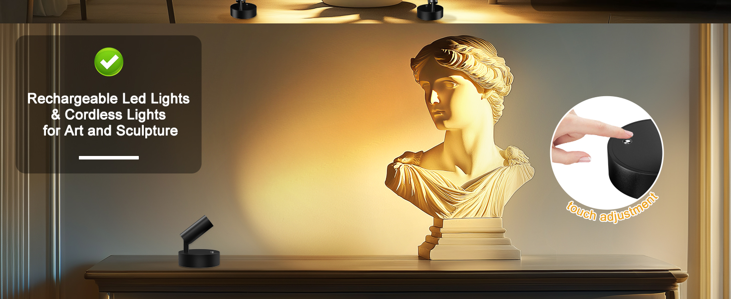 Spotlight is shining on the sculpture