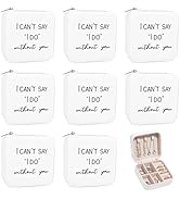 8 Pack Small Jewelry Box Bridesmaid Proposal Gifts, Pu Leather Potable Travel Jewelry Case Brides...