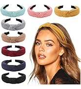 DRESHOW 8 Pack Knotted Headbands for Women Wide Turban Headband Yoga Exercise Ribbing Hair Hoop H...