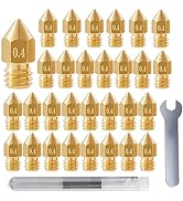30Pcs MK8 Nozzles,Ender 3 Nozzles 0.4mm 3D Printer Brass Nozzles Extruder for CR-10/ Ender 3/ End...