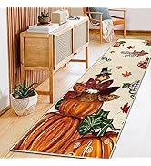 HiiARug Runner Rug for Hallway Entryway 2x6 Non Slip Autumn Pumpkin Fall Hallway Runner Rug Washa...