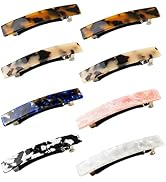 Hair Barrettes For Women, 8 Pcs Tortoise Shell Hair Barrettes, Acetate Hair Barrettes French Desi...