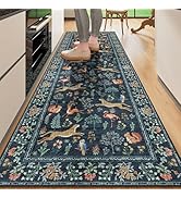 DUKINO 2x6 Rug for Hallway, Washable Kitchen Runner Rug with Non Slip Backing, Soft Low Pile Vint...