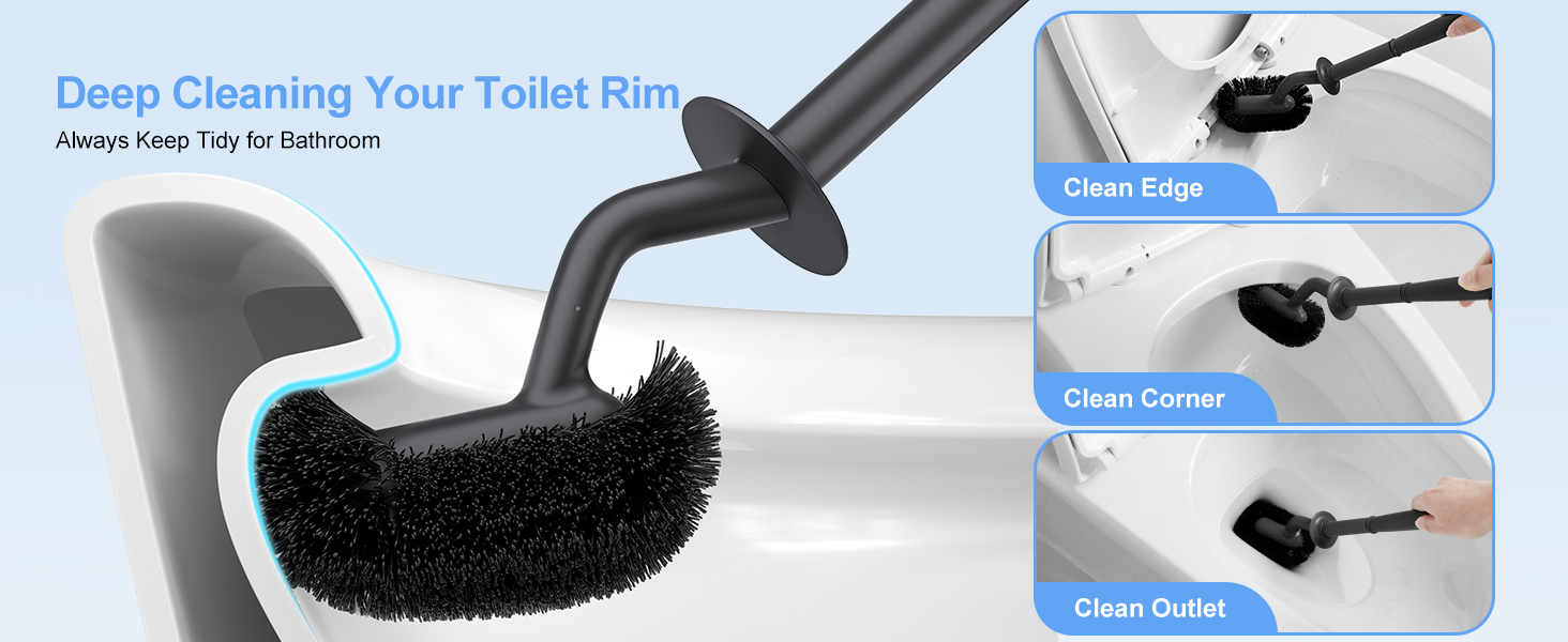Toilet brush and holder set