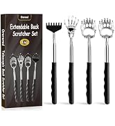 Orerered 4Pcs Back Scratcher for Men Women Adults, Extendable Back Massager Tool with Rubber Hand...