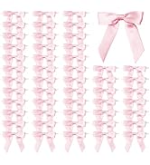 Satin Ribbon Bows for Gift Wrapping - 2.5 Inch Premade Bows with Twist Ties for Treat Bags, Birth...