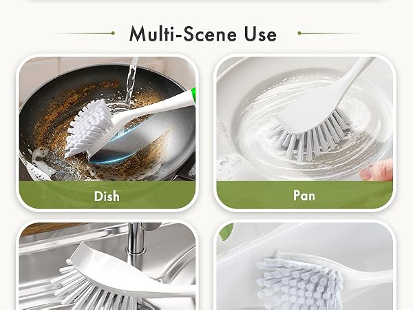 scrub brush for dishes with handle