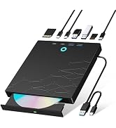 Xadioei External CD/DVD Drive for Laptop, DVD Burner CD Reader for Laptop, 8-in-1 USB 3.0 Portabl...