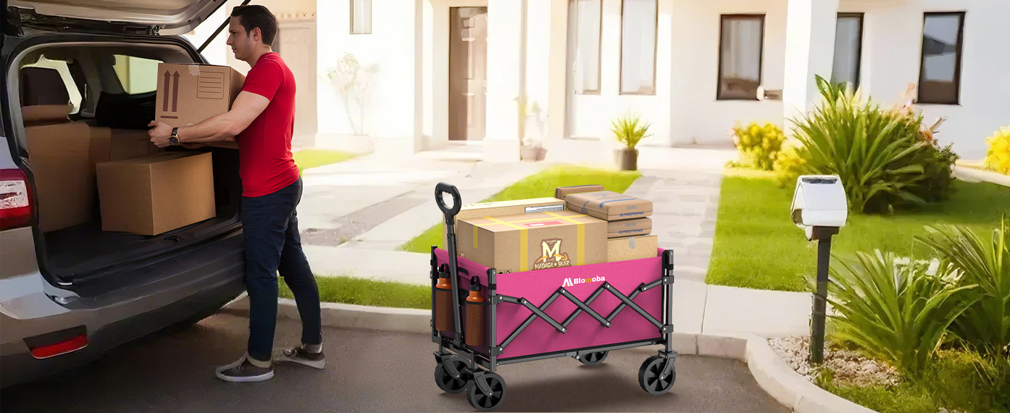 collapsible wagon with wheels