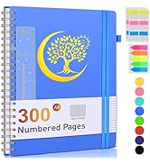 Spiral Journal Notebook - 300 Numbered Pages,A4 Size, College Ruled, Hardcover, Large Writing Jou...