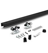 JUBEST 6FT Pocket Door Kit, Commercial Grade Sliding Pocket Door Hardware Kit, Aluminum Box Pocke...